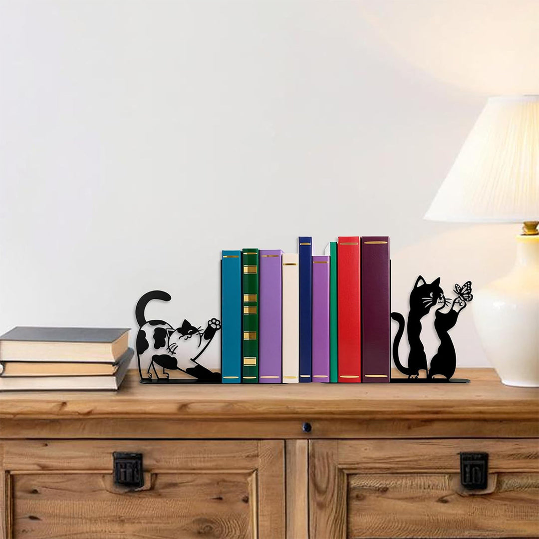 Decorative Cat-Shaped Bookends