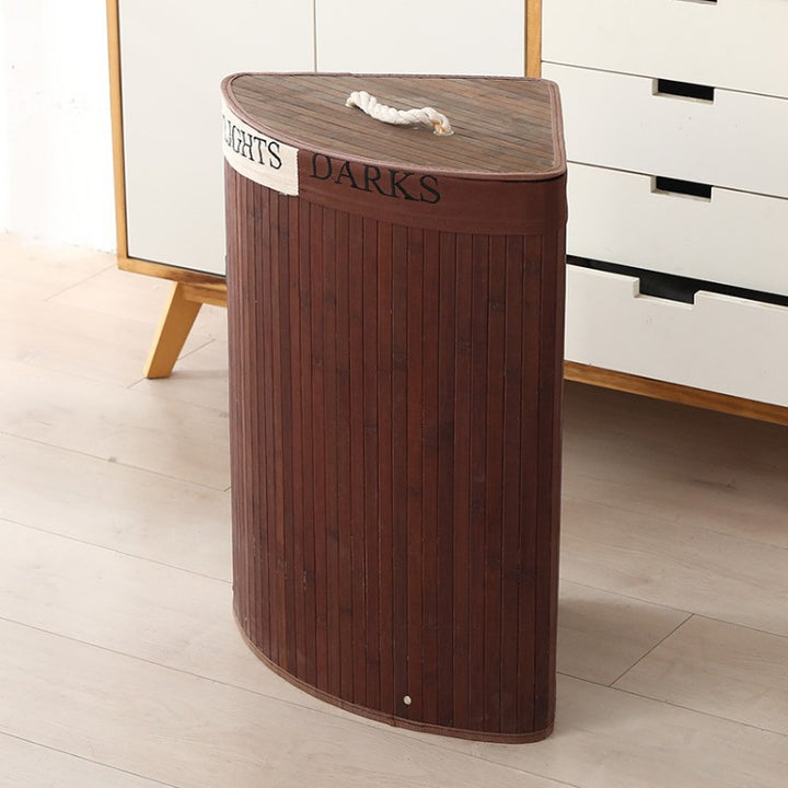 Premium laundry basket with dividers and handcrafted bamboo frame Kalsten