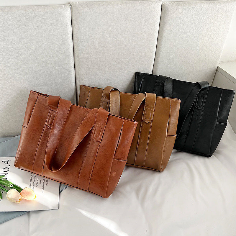 Casual Leather Everyday Tote