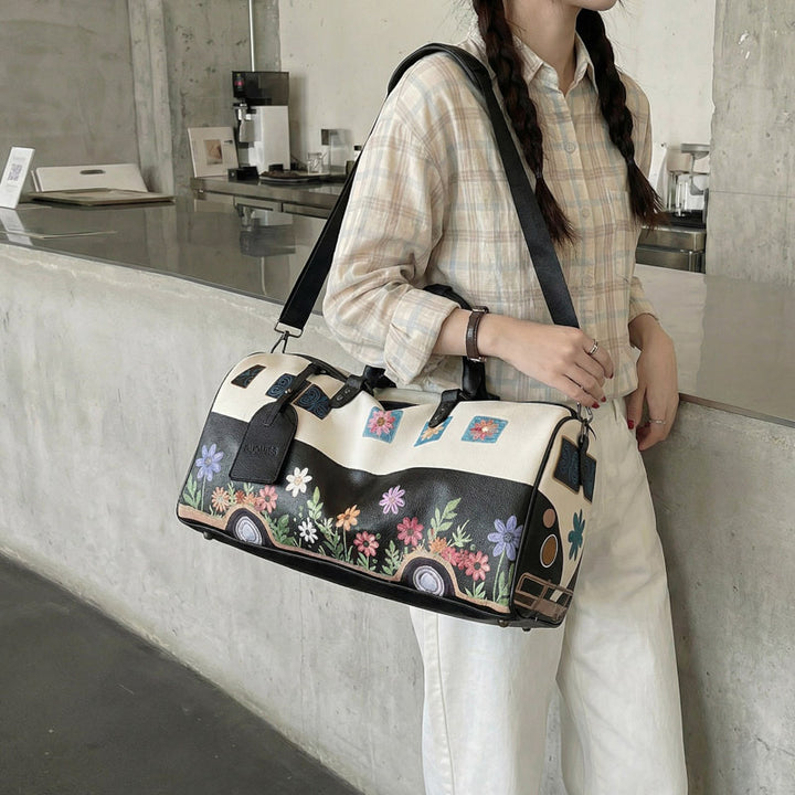 Floral Print Canvas Duffle Bag Kalsten