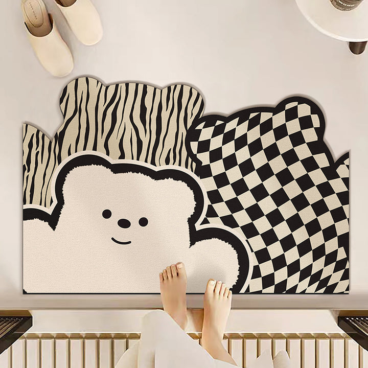 Cute Bear-Themed Welcome Mat for Home Entryway