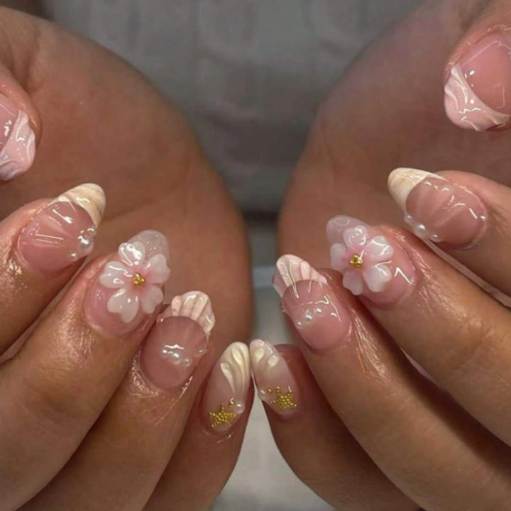 Floral Acrylic Press-On Nails Kalsten