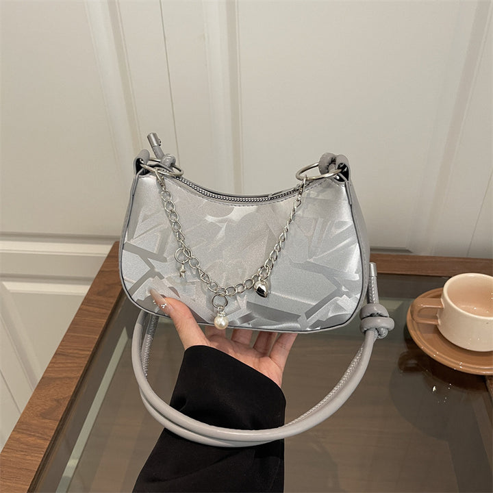 Chic Chain-Accent Handheld Bag