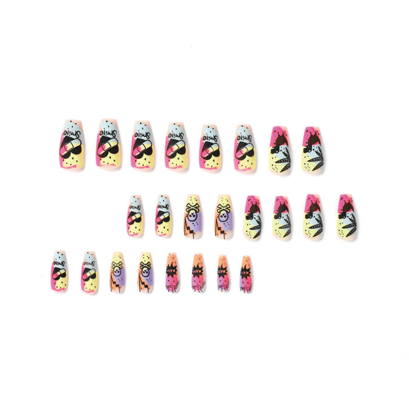Creative artificial nails with colorful designs Kalsten