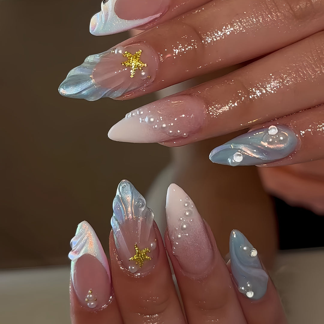 Artistic Marine-Inspired Nail Art Kalsten