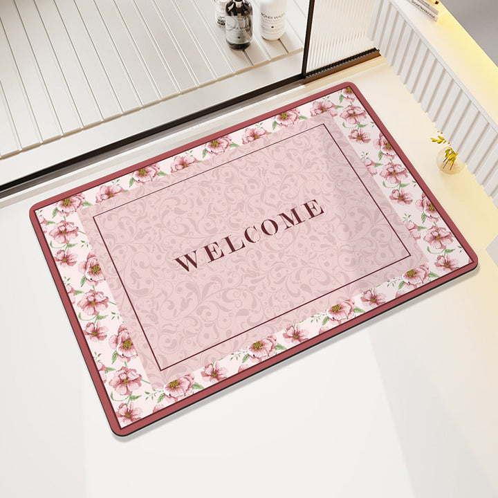 Floral Patterned Bathroom Mat Kalsten