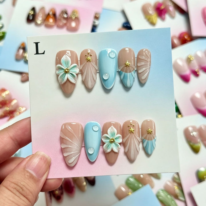 Artisan Floral Press-On Nail Art Set