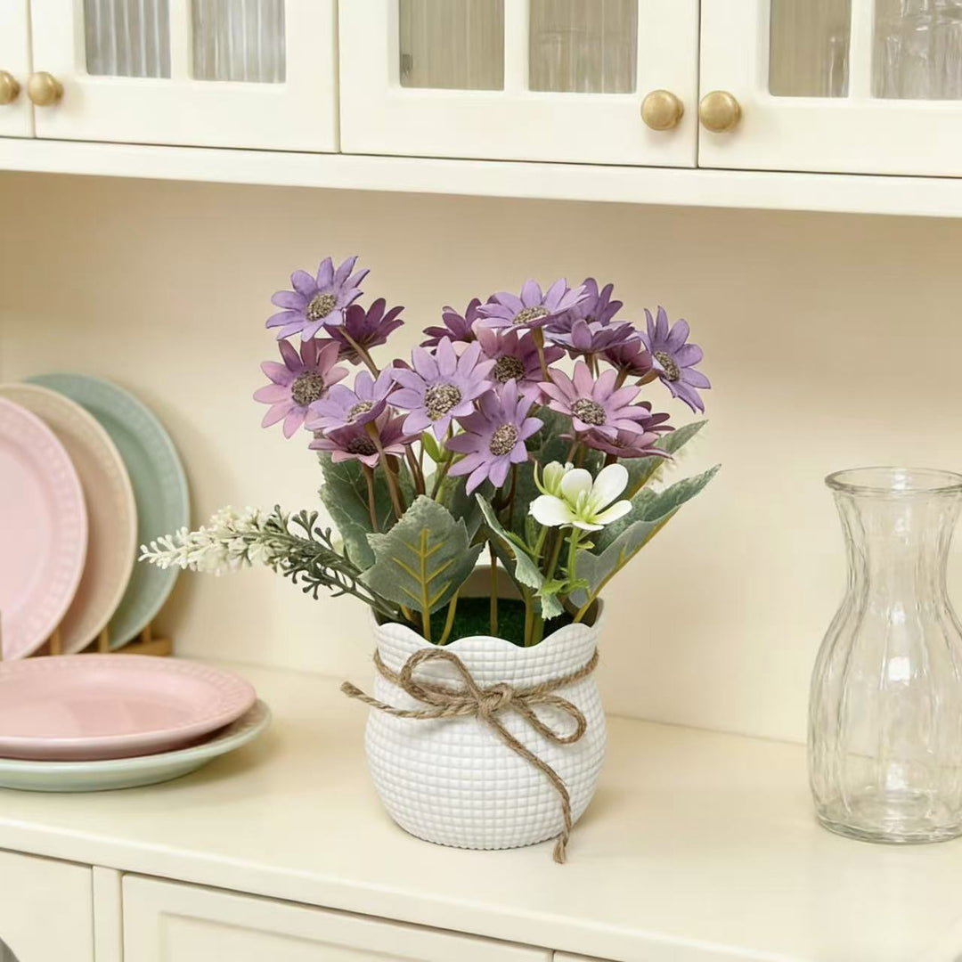 Lifelike Potted Floral Arrangement
