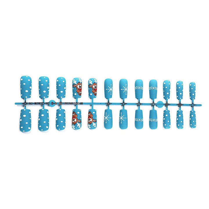Creative Christmas Art Nail Set with Cheerful Reindeer Design Kalsten
