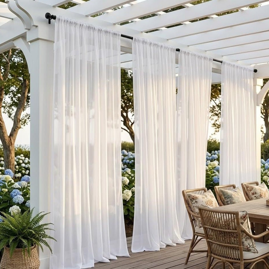 Elegant Sheer Curtain Panels with Rod Pocket Design Kalsten