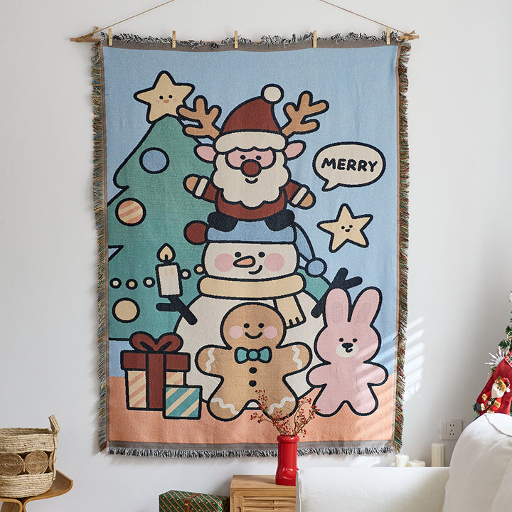 Festive Character-Themed Throw Blanket