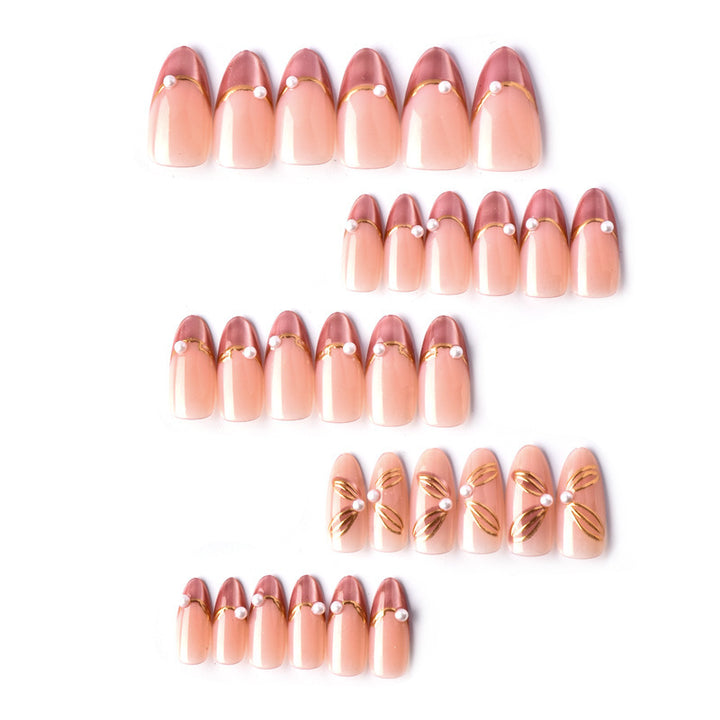 Glamorous Press-On Nail Set with Decorative Accents Kalsten