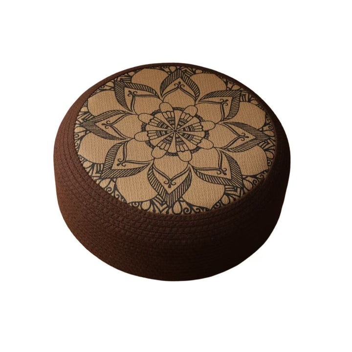 Decorative seating pouf with stylish floral design Kalsten
