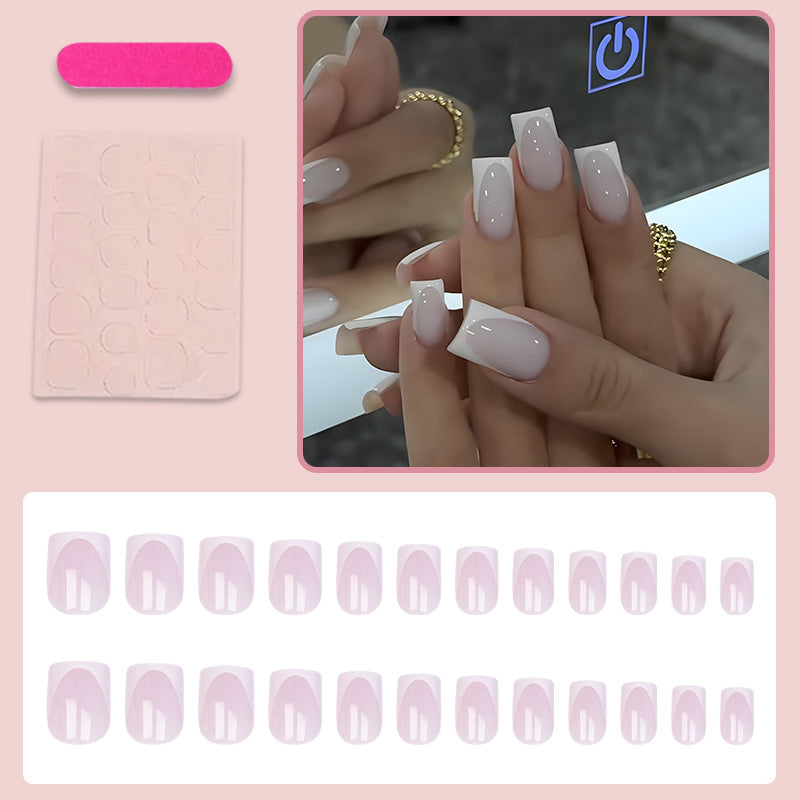 Artificial Nail Set with Elegant French Tip Design Kalsten