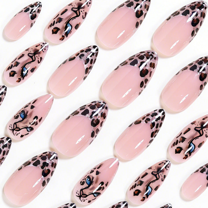 Artistic Leopard Print Stiletto Nail Art Tips Kalsten