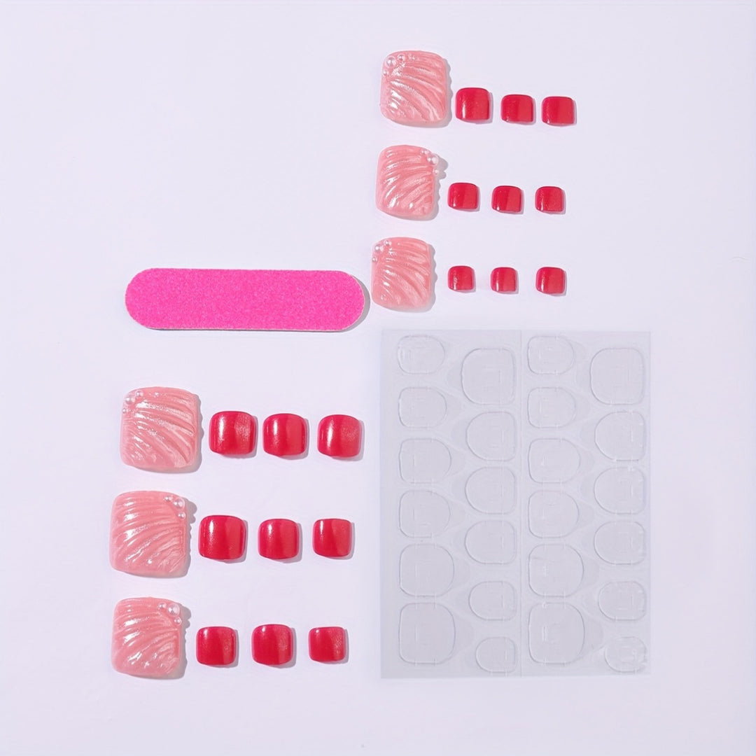 Nail art set with elegant shell designs and glitter accents Kalsten