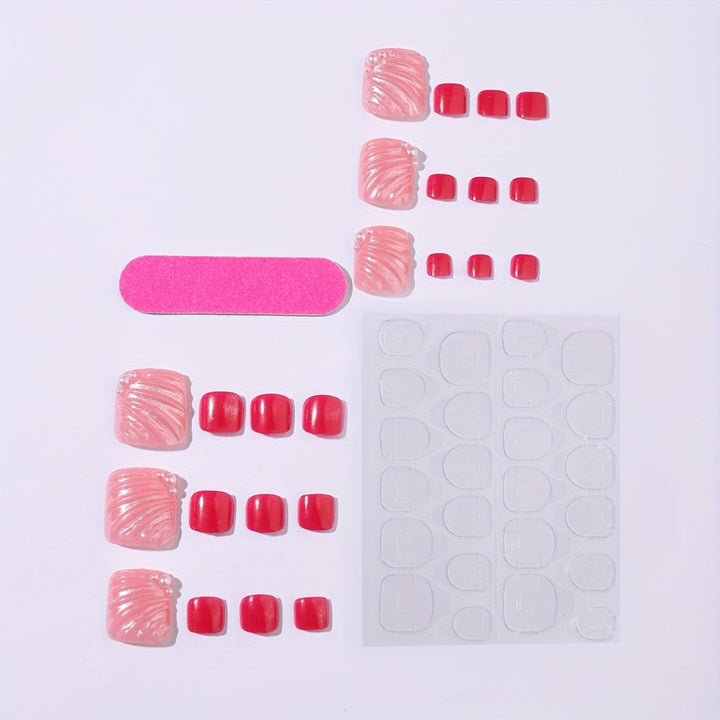 Nail art set with elegant shell designs and glitter accents Kalsten