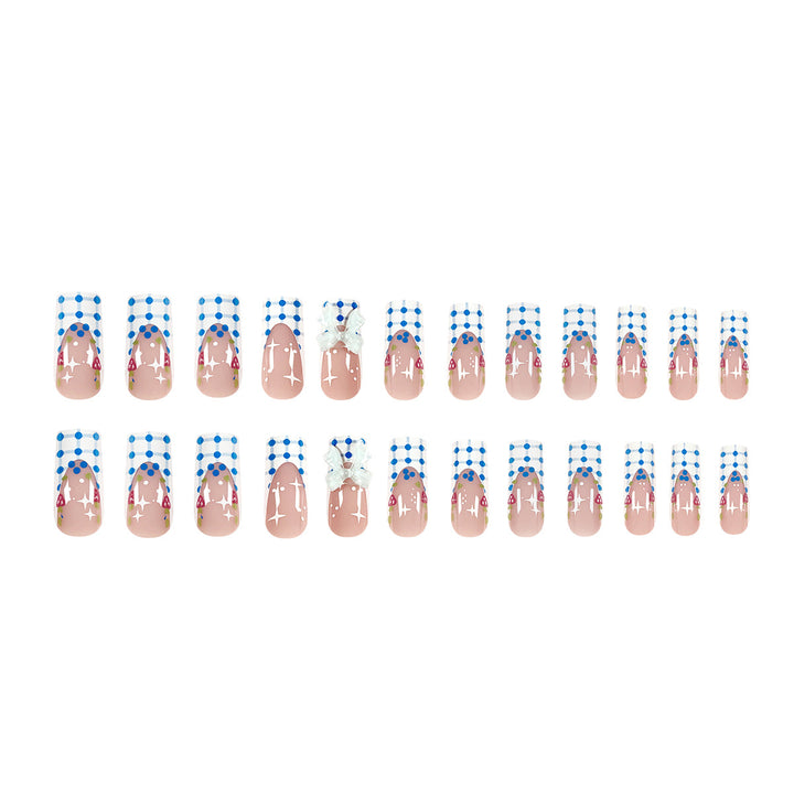 Artistic acrylic nails with playful design Kalsten