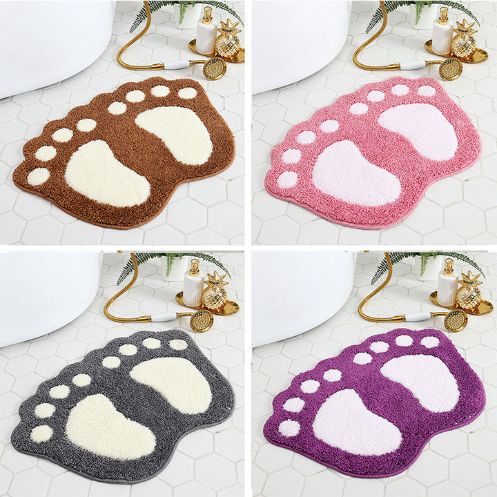 Playful Footprint Bath Rug for Bathroom