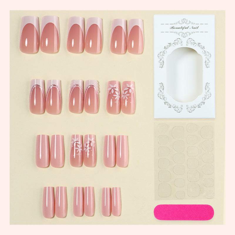 Decorative Press-On Nail Art Set with Floral Designs kalsten