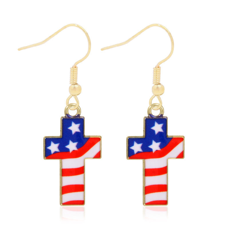Women's long multi-layer star drop earrings with crystal embellishments and rhodium-plated alloy Kalsten