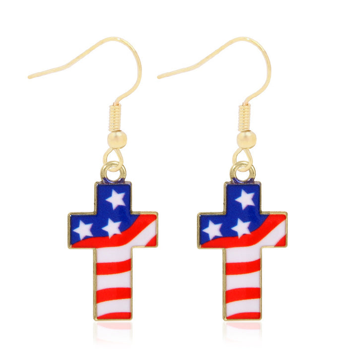 Women's long multi-layer star drop earrings with crystal embellishments and rhodium-plated alloy Kalsten