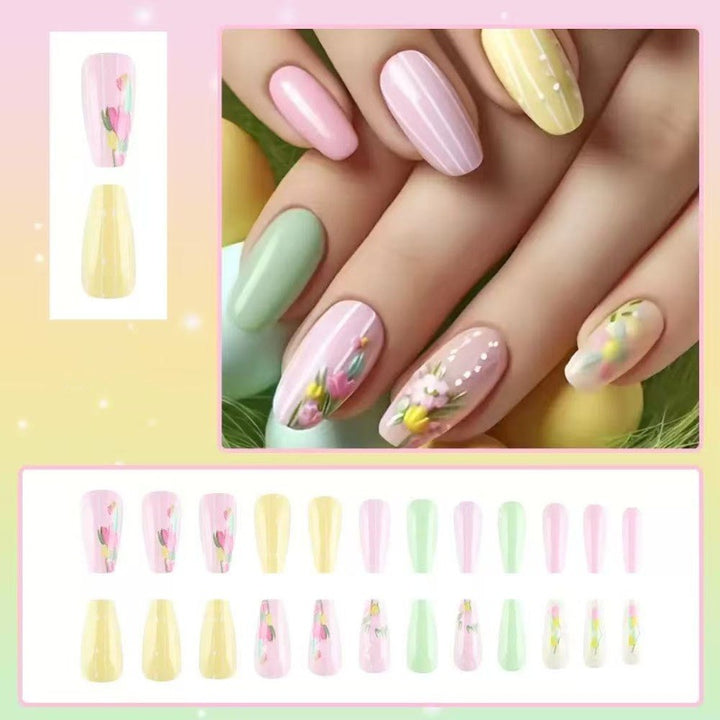 Creative artificial nails with spring-like floral designs Kalsten