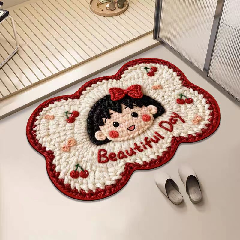 Embroidered Pumpkin-Themed Area Rug