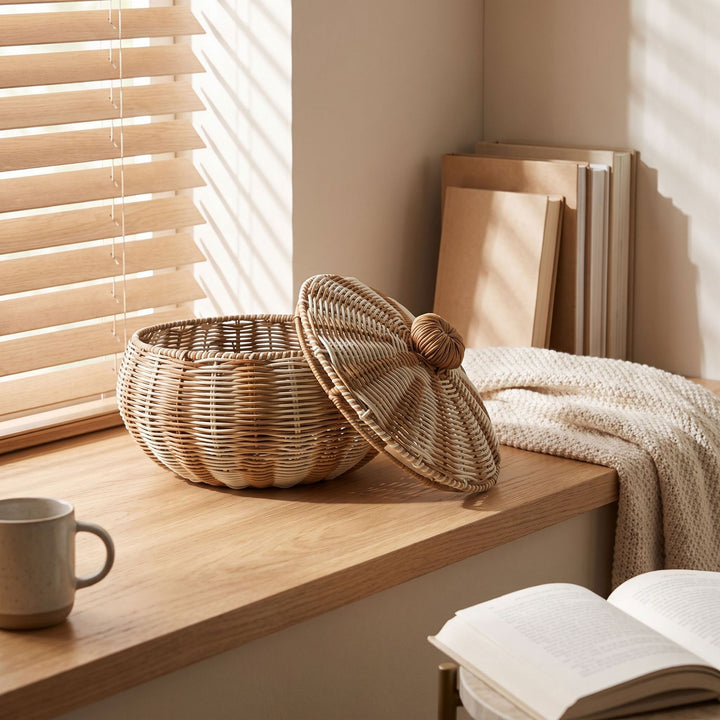 Stylish basket with lid Kalsten