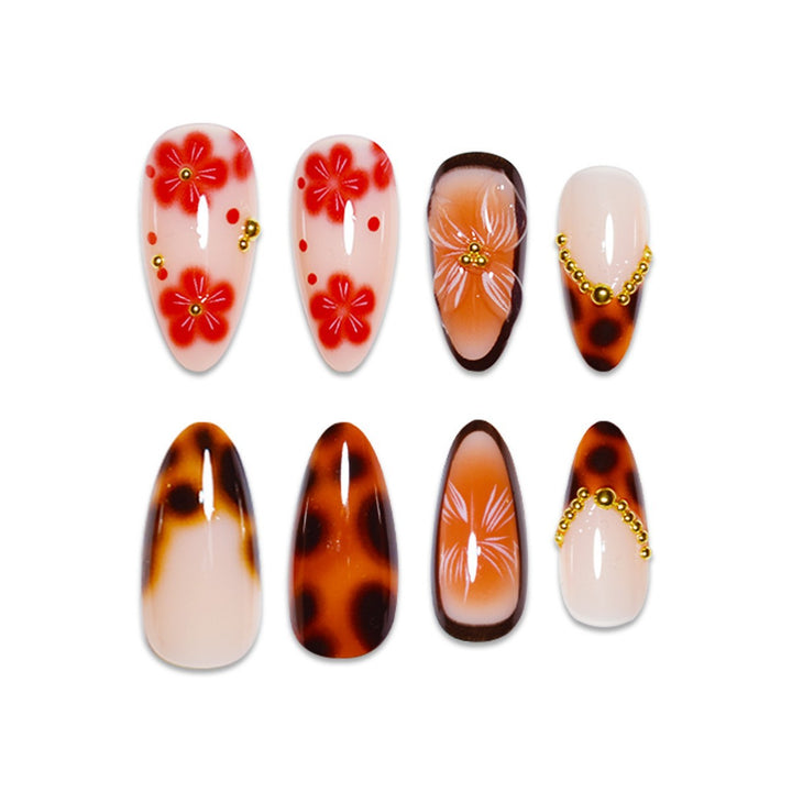 Artistic Floral Nail Art Extensions Kalsten