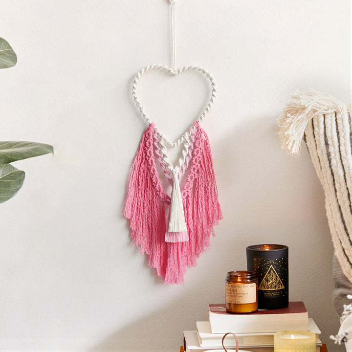 Decorative Macrame Wall Hanging with Heart Design