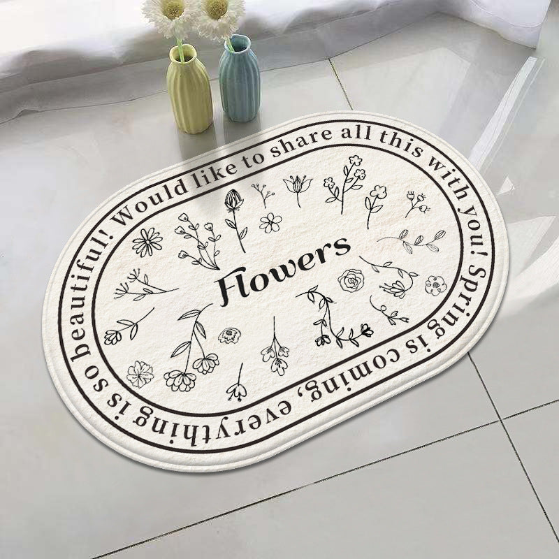 Floral Inspirational Welcome Mat