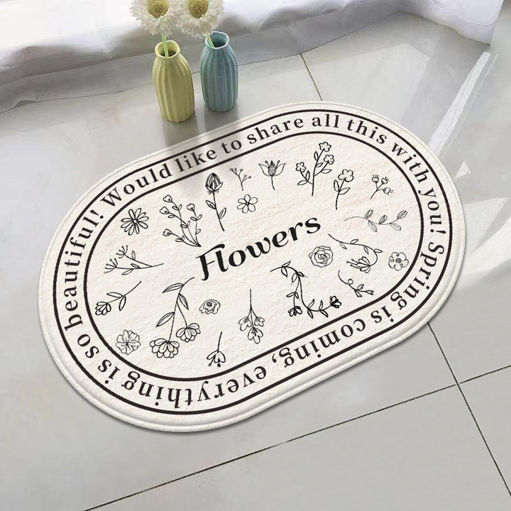 Floral Inspirational Welcome Mat