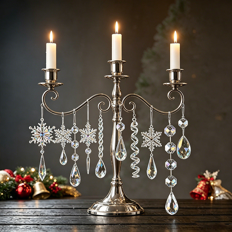 Crystal Snowflake Ornaments Set