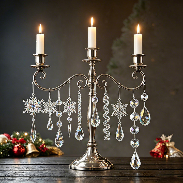 Crystal Snowflake Ornaments Set