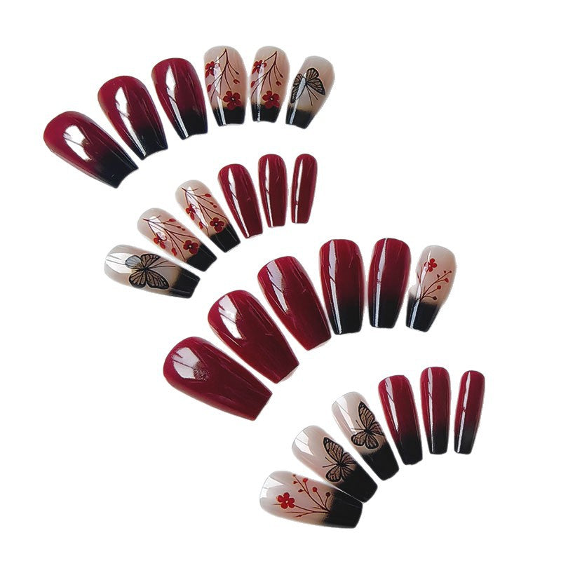 Artificial nails with butterfly and flower motifs Kalsten