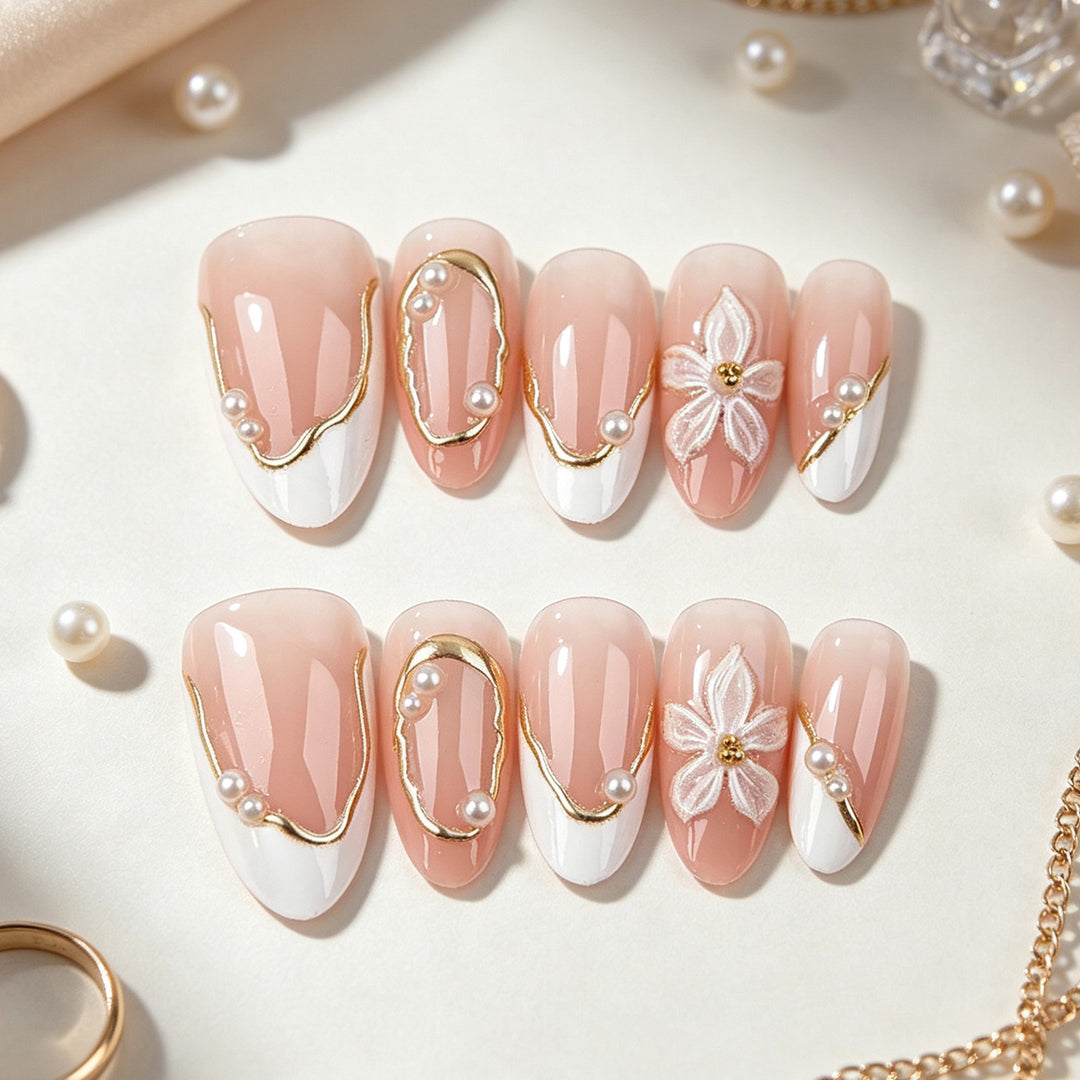 Press-On Floral Nail Art Set