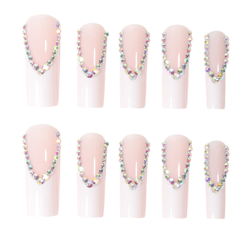 Luxurious Rhinestone Embellished Long Stiletto Press-On Nails Kalsten