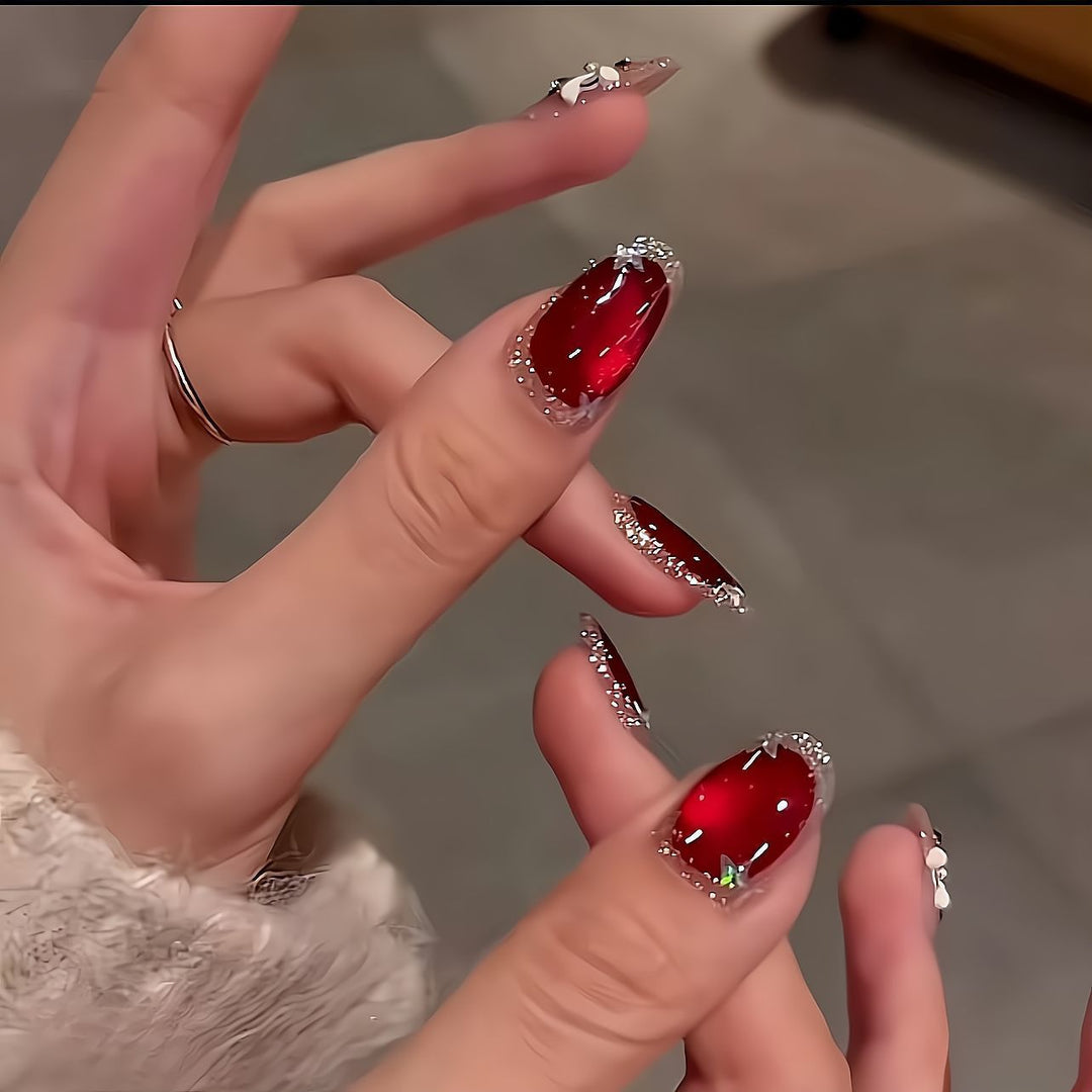 Artistic Rhinestone-Embellished Nail Extensions Kalsten