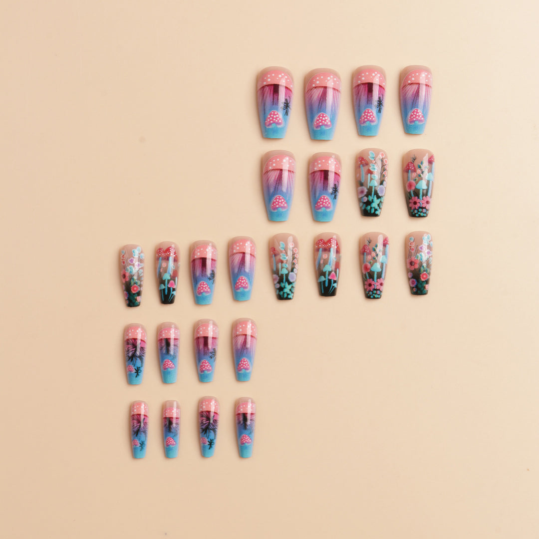 Artistic Floral Glow-in-the-Dark Nail Art Set Kalsten