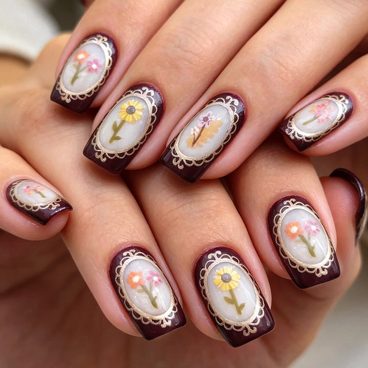 Floral Art Gel Nail Set Kalsten