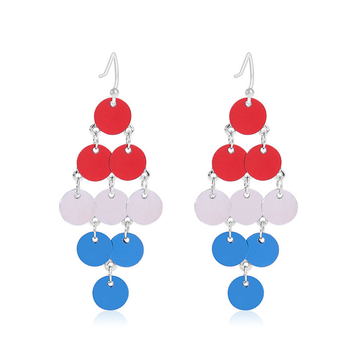 Women's star-shaped enamel earrings with USA flag motif and gold-plated fish Kalsten