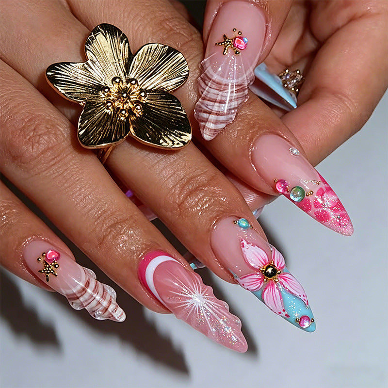 Artificial nails with colorful decorations Kalsten