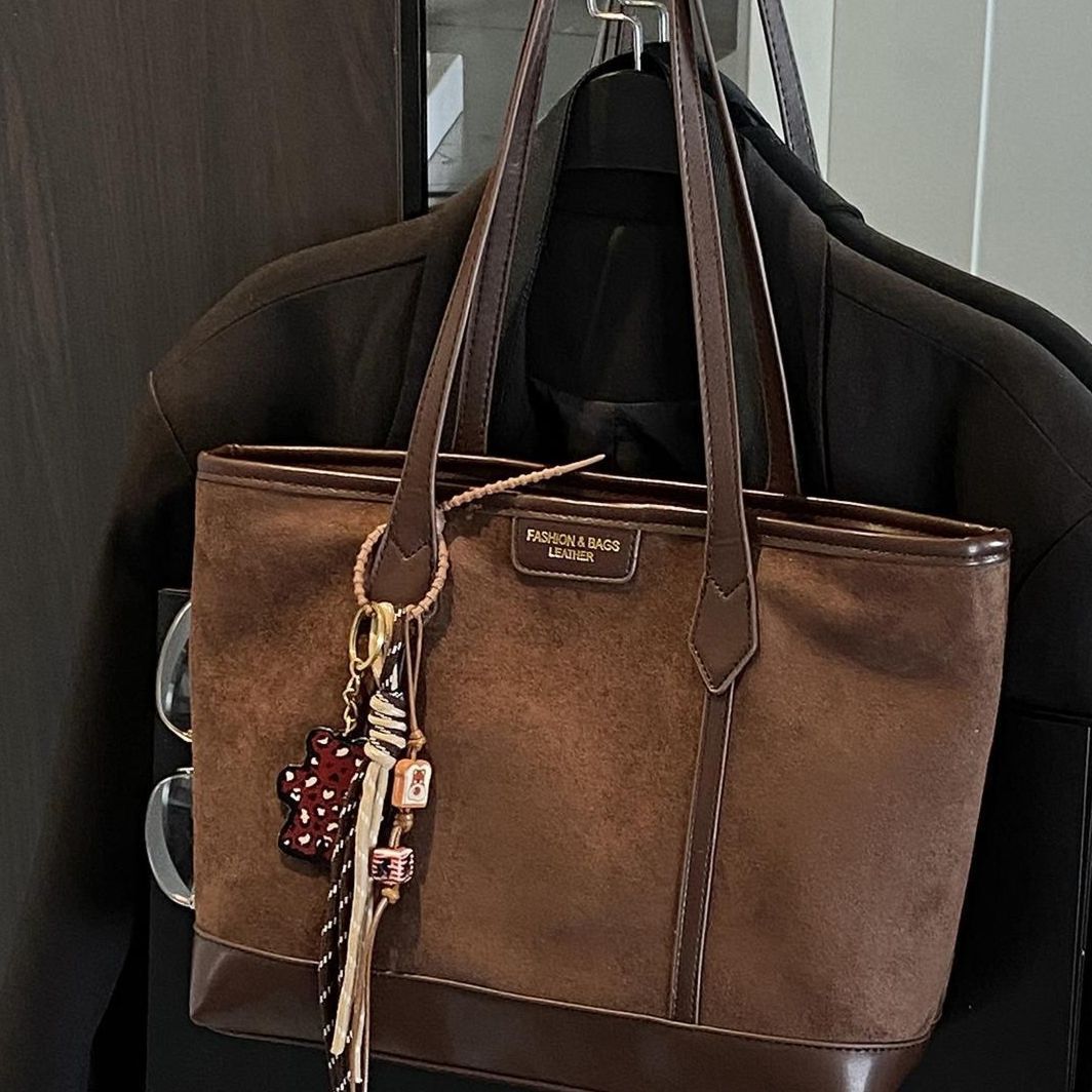 Spacious Suede Tote Bag Kalsten