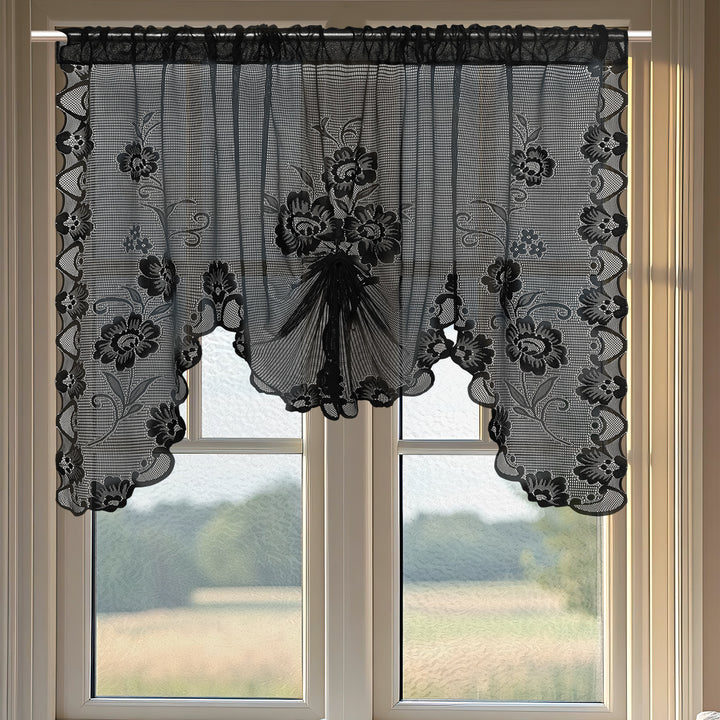 Floral Lace Sheer Window Curtain