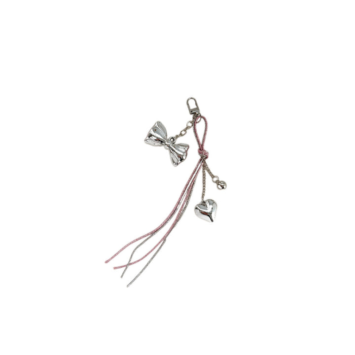 Elegant Bow and Heart Charm Keychain Kalsten