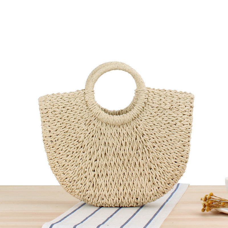 Beach bag made of durable woven material with modern circular design Kalsten