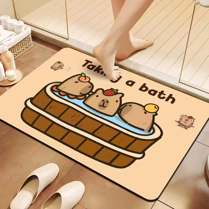 Playful Cartoon Bath Mat