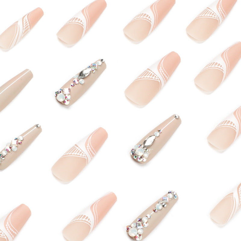 Artful nail extensions with elegant decorations Kalsten