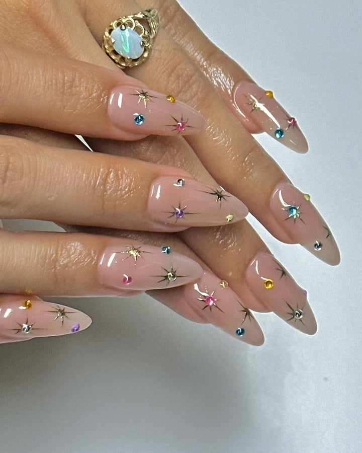 Trendy Artificial Nails with Star Motif Kalsten